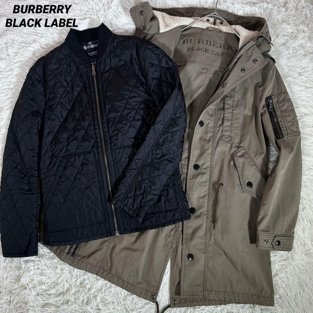バーバリーブラックレーベル 3way モッズコート 中綿キルティングジャケット