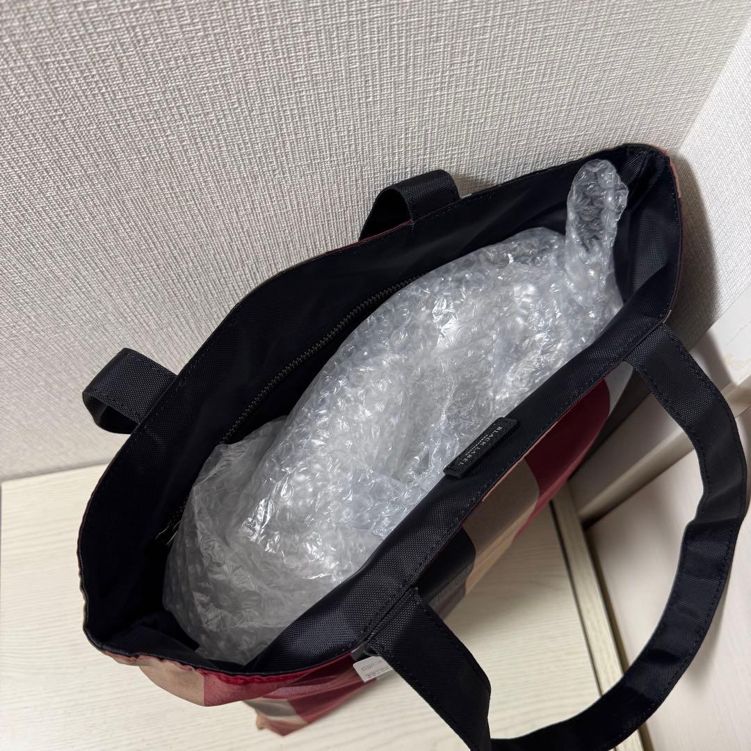 【新品タグ付き】ブラックレーベルクレストブリッジ エコバッグ レッド　チェック