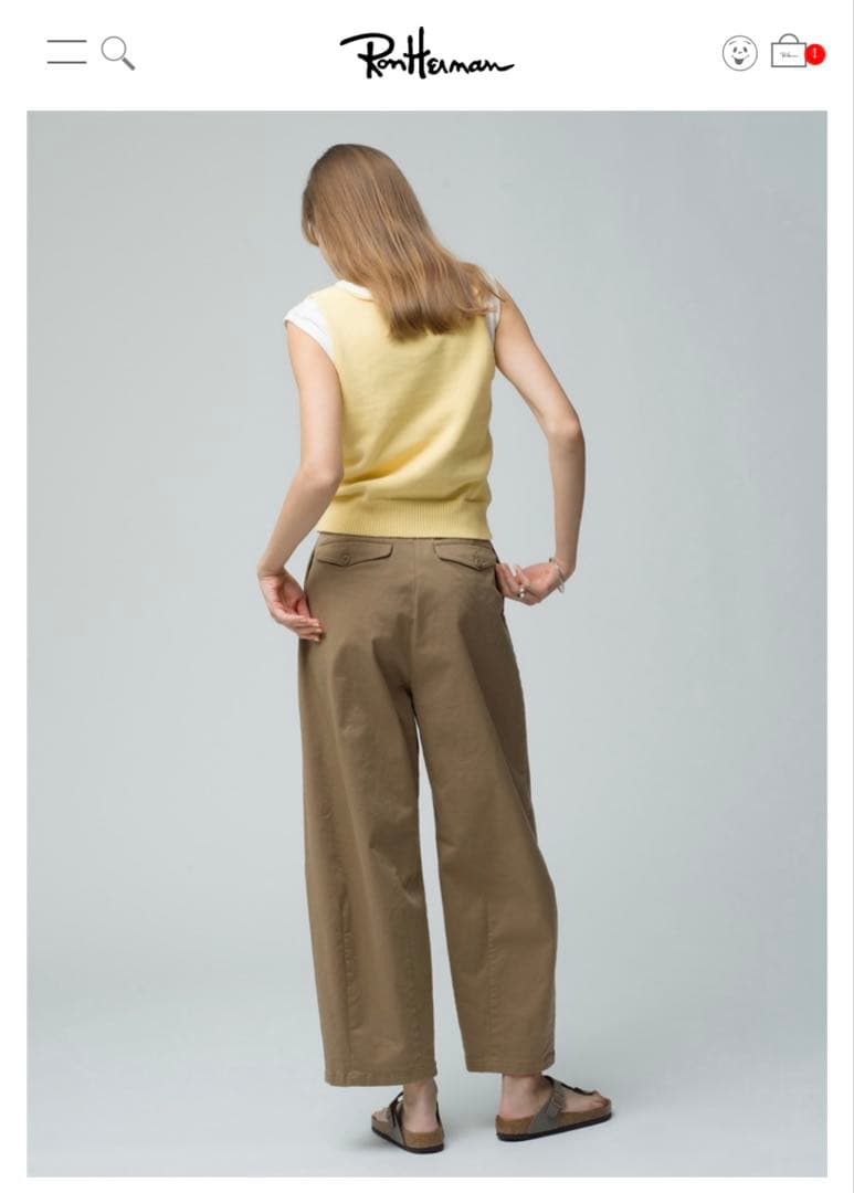 RHCコットン ワイドパンツ ハイウエスト