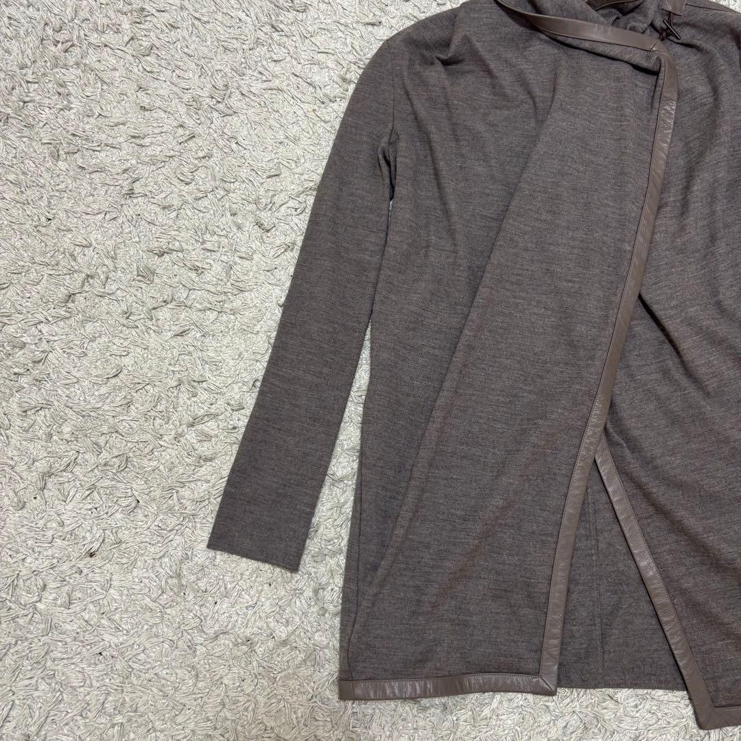 ヘルムートラング レザーパイピング ドレープ カーディガン XS