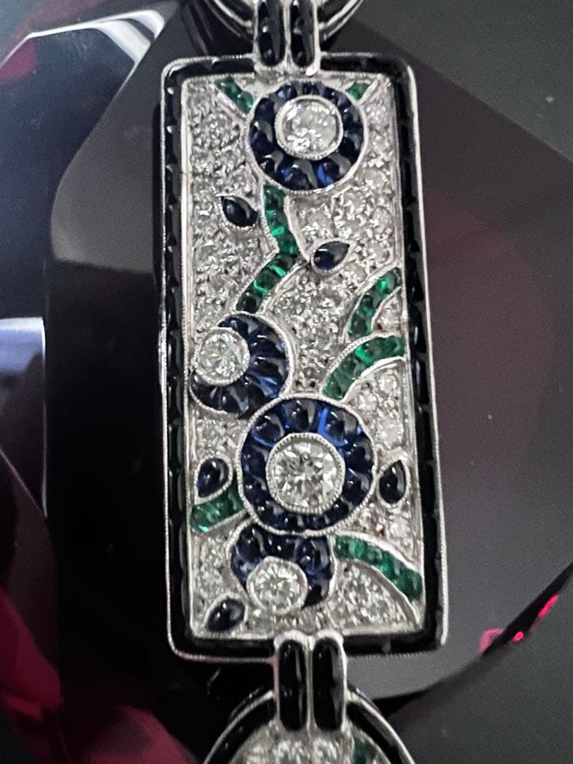 Vintage K18 WGダイヤモンド ブローチ Brooch 約19g