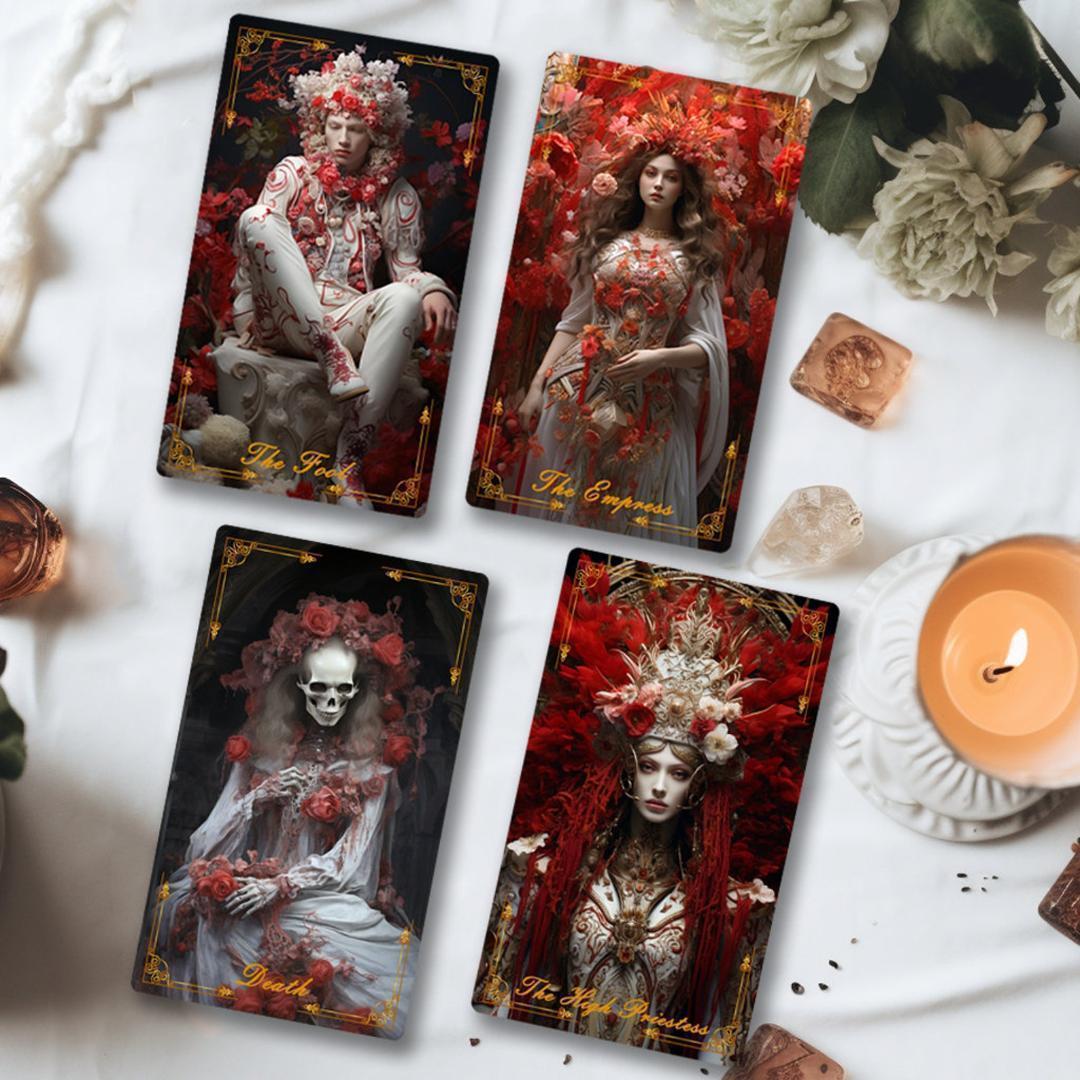 【正規品タロットカード】超美麗✨バラのデッキ✨レッドローズタロット