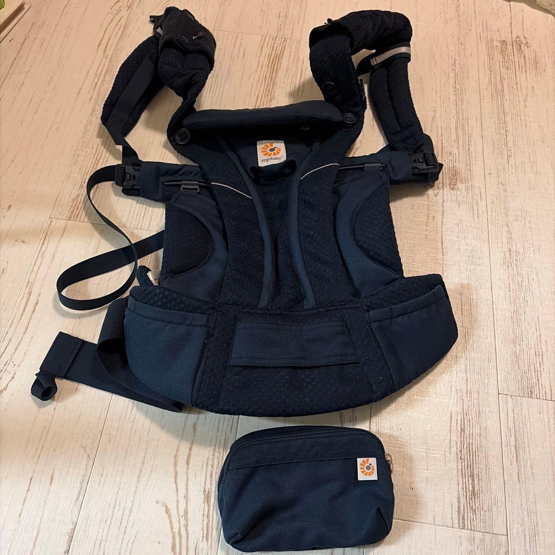 エルゴベビー　オムニブリーズ　ネイビー　ミッドナイトブルー　抱っこ紐　ポーチ付