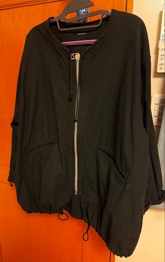 reddish brown ノーカラーコート　ジップアップ