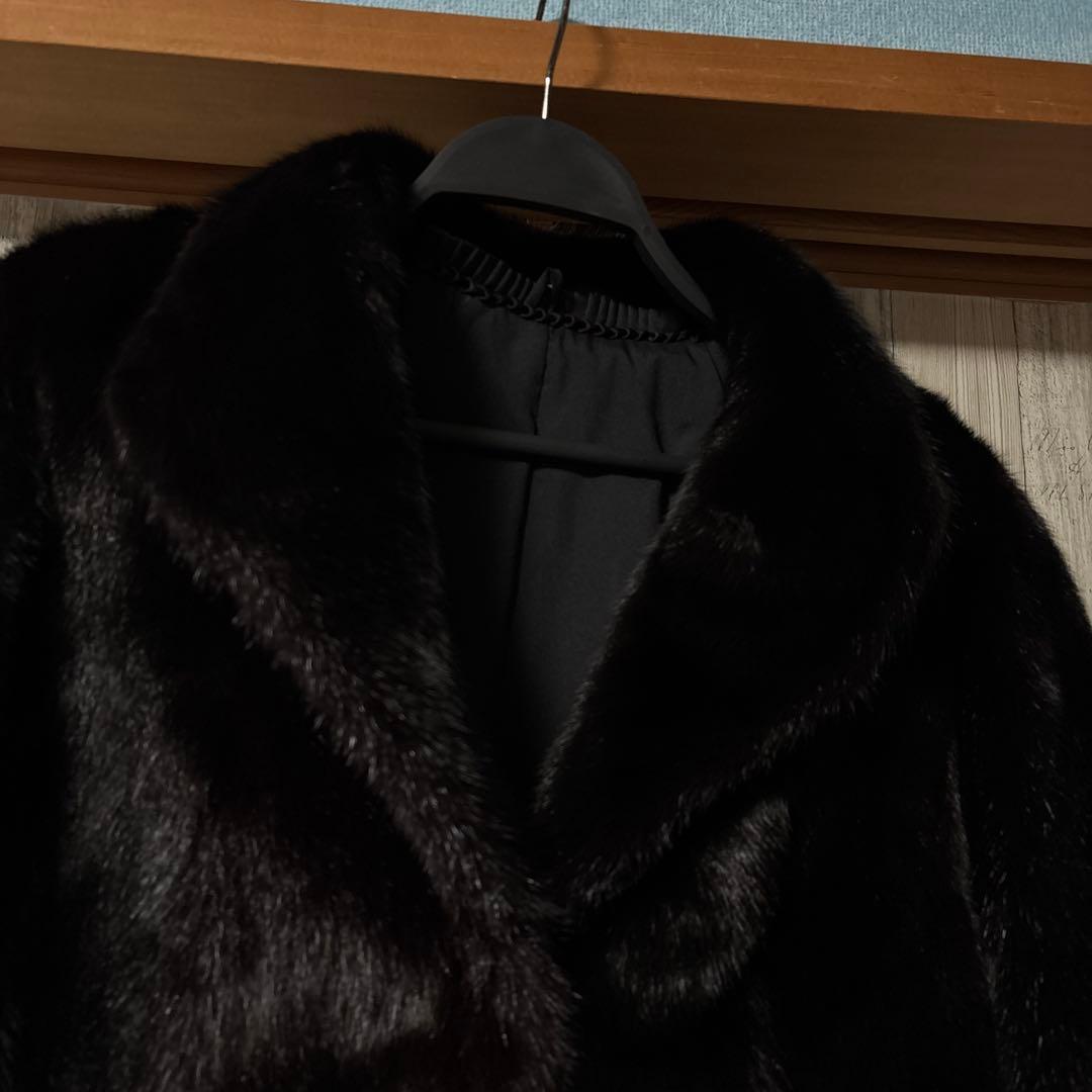 SAGA MINK 黒 （少しこげ茶）ミンクファーコート