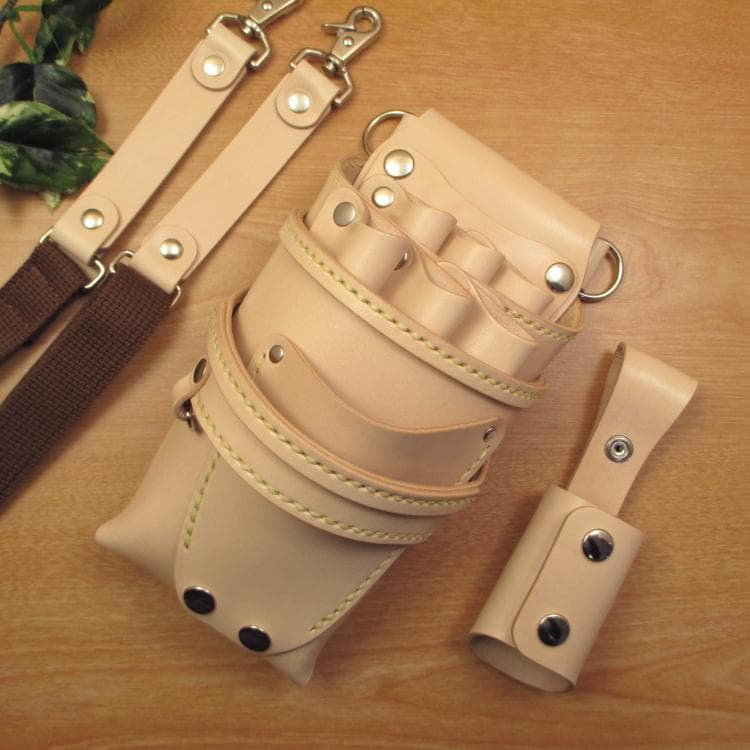 特別価格　ヌメ革ナチュラル　６丁　 ブラシケースセット　SCBC-223/NB1