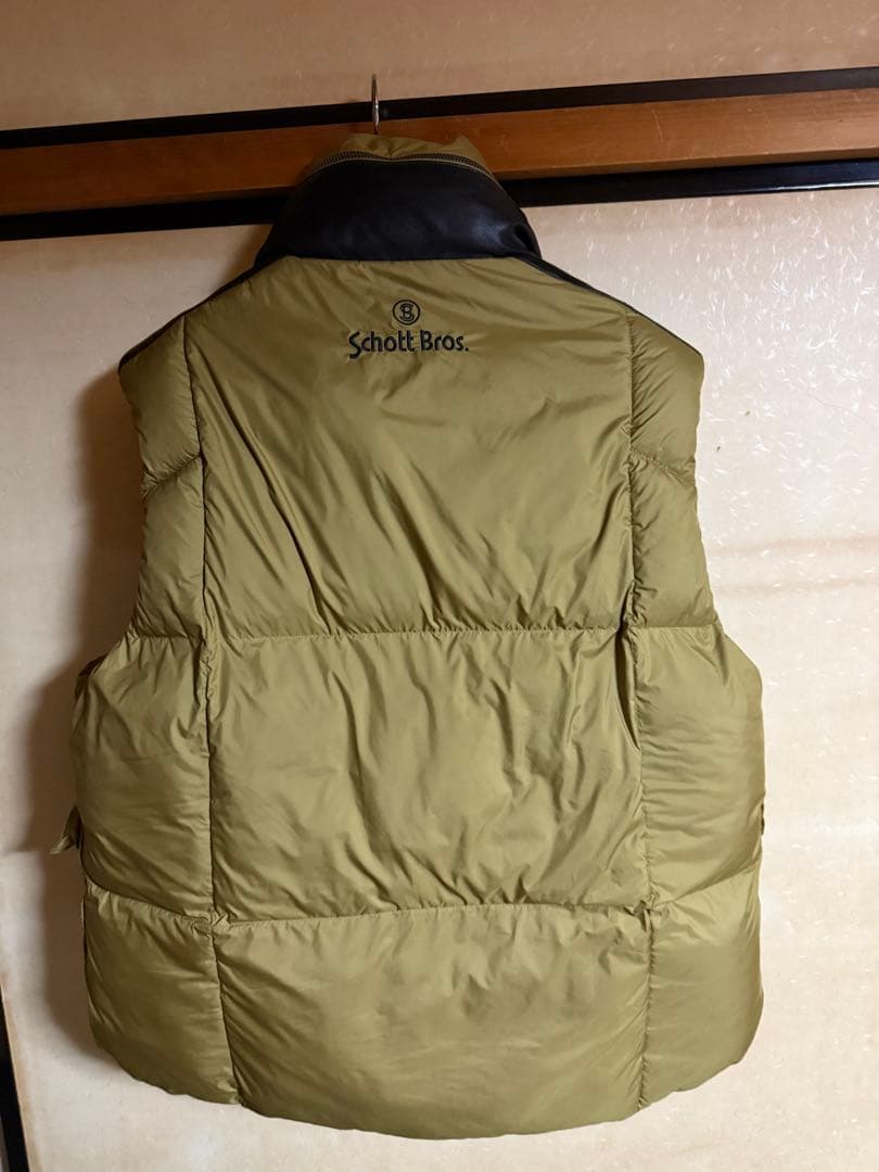 Schott Bros. ダウンベスト オリーブ