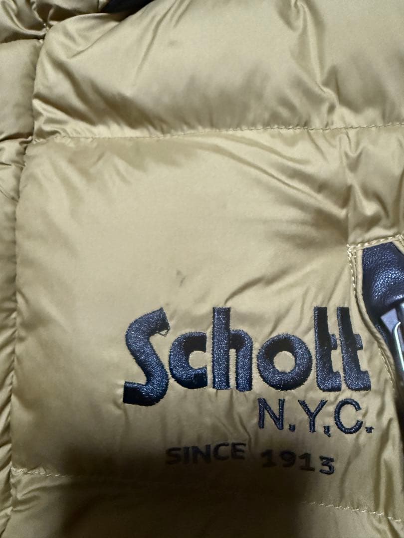Schott Bros. ダウンベスト オリーブ