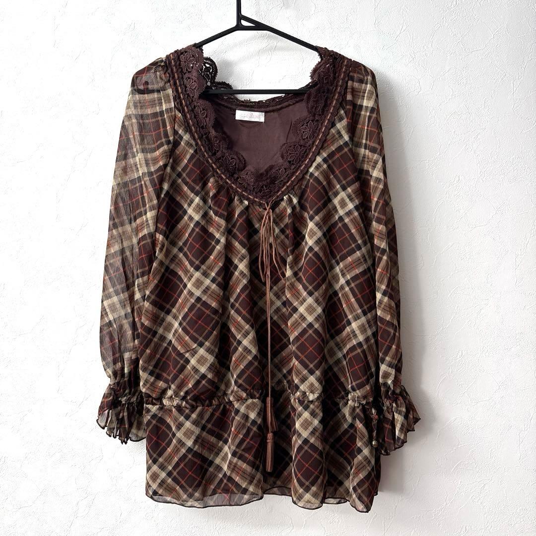 当時物 LIZ LISA リズリサ 長袖チェックチュニック 姫系