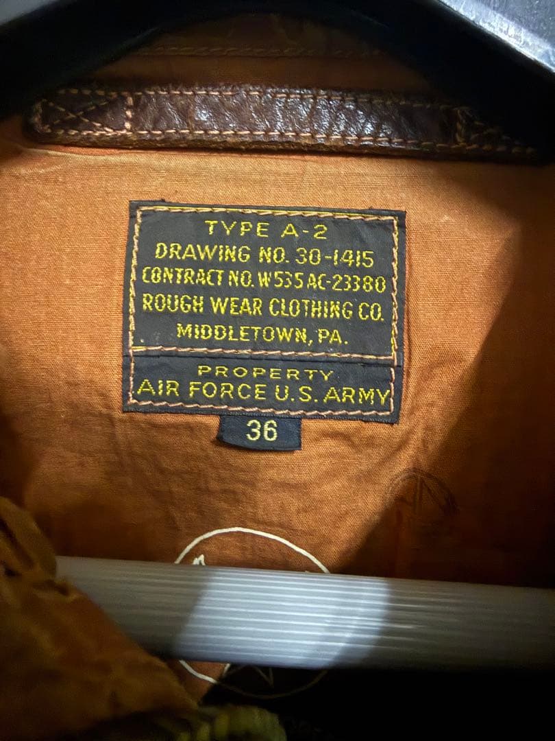 やまだ　 リアルマッコイズ A-2 ROUGH WEAR 実名復刻 36