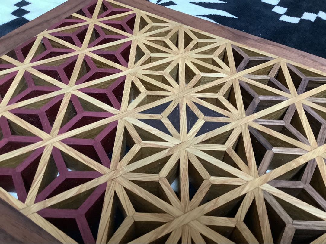 IGT天板　1ユニット　三脚用テーブル　組子細工ヘキサゴン137