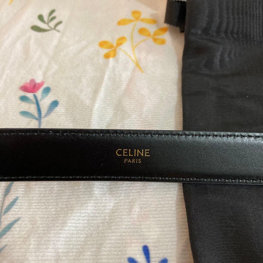 セリーヌ トリオンフ ベルト 85 レザー ブラック ゴールド