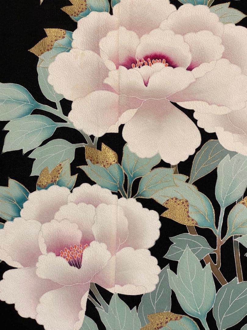 留袖ワンピース　3L/135　作家物/手描き/本金箔　アンブレラ袖　正絹