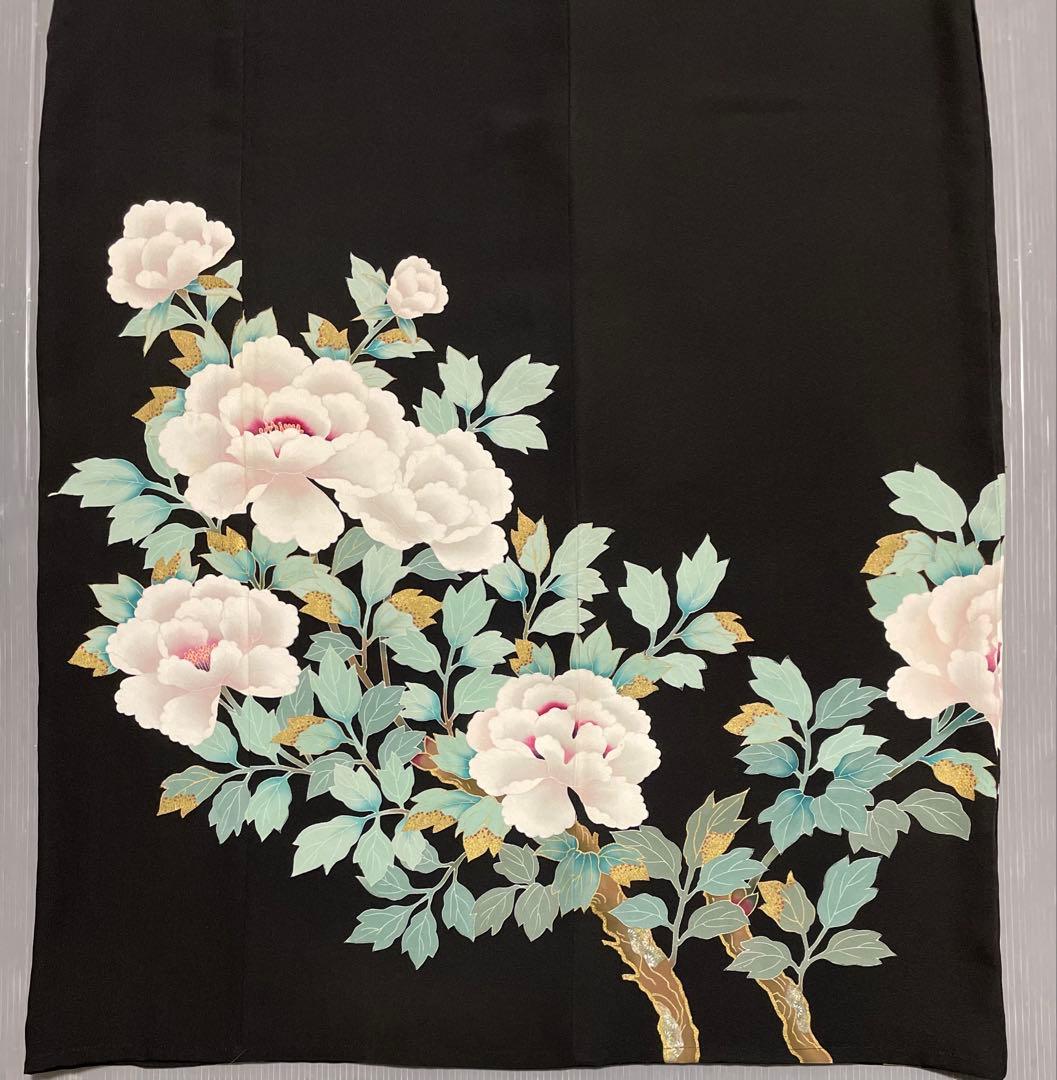 留袖ワンピース　3L/135　作家物/手描き/本金箔　アンブレラ袖　正絹