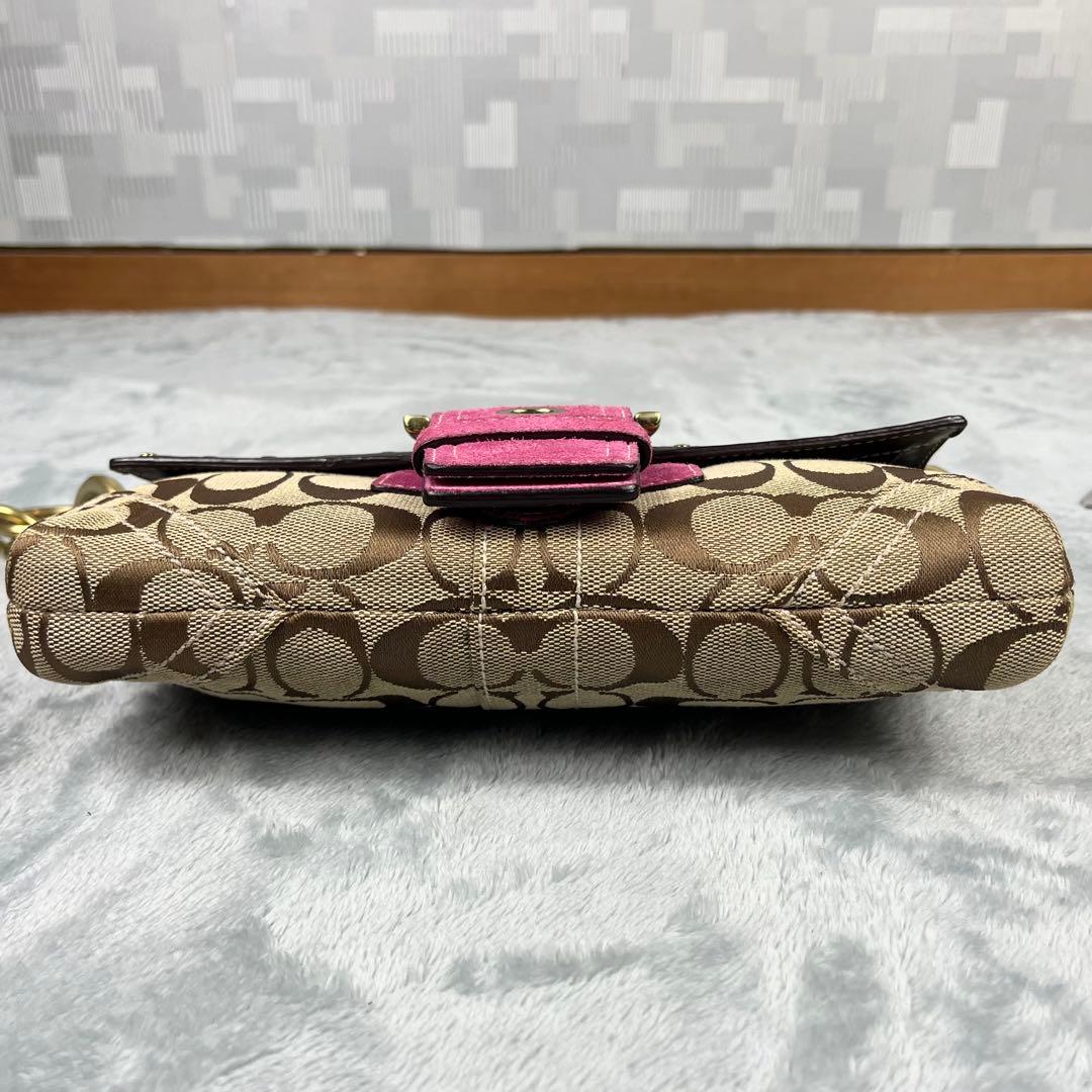 バッグ Coach Soho Pink Studs Singnature Bag