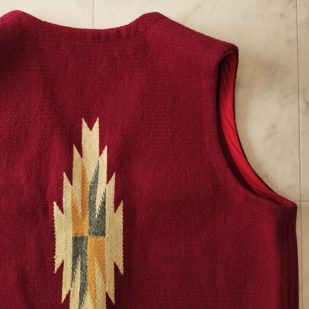 センチネラ 人気カラーレッド 42 XL ポインテッドチマヨベスト コンチョ