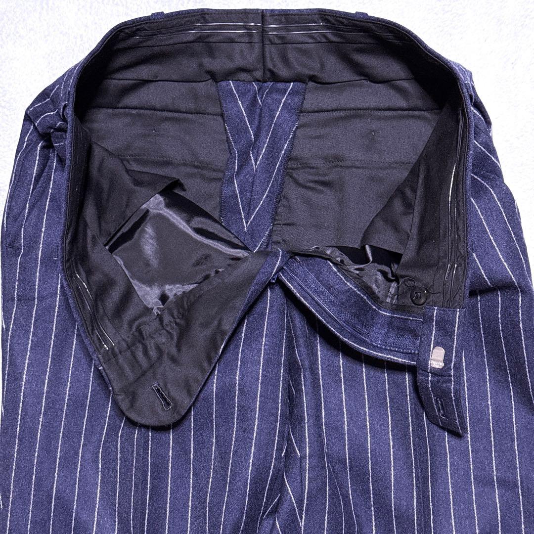 【未使用級】タケオキクチ カノニコ スーツ 起毛 ストライプ ネイビー 格子柄