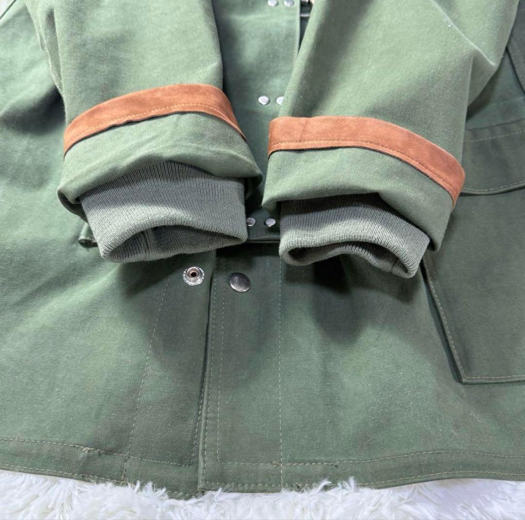 【美品 NYC製】ファイヤーマンジャケット バックル ヘビーコットン カーキ