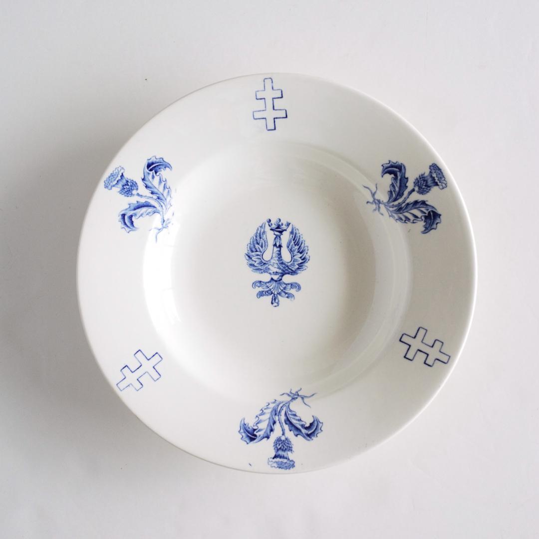 Luneville リュネヴィル ロレーヌ十字 アザミ 王冠鷲 珍しい深皿 E