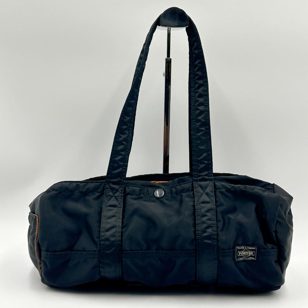 美品✨ ポーター タンカー ミニボストン バッグ 筒形 円形 ナイロン ブラック