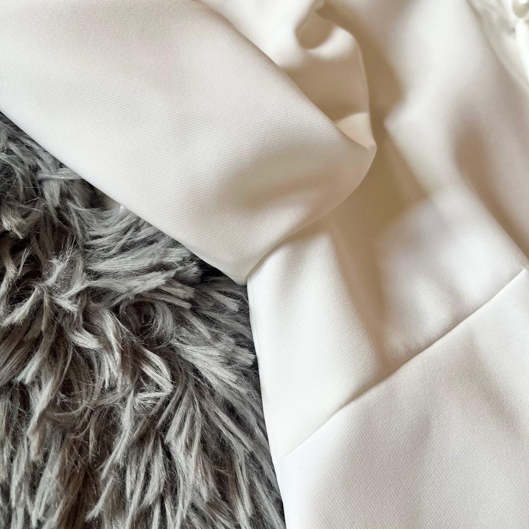 極美品✨ ボーダーズアットバルコニー ボウタイブラウス パール 定価3.7万円