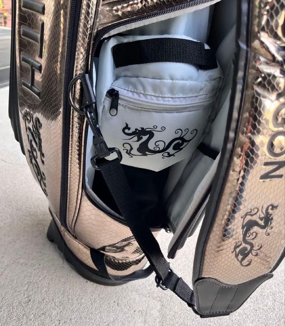 ダンスウィズドラゴンゴルフキャディバッグ ゴールド