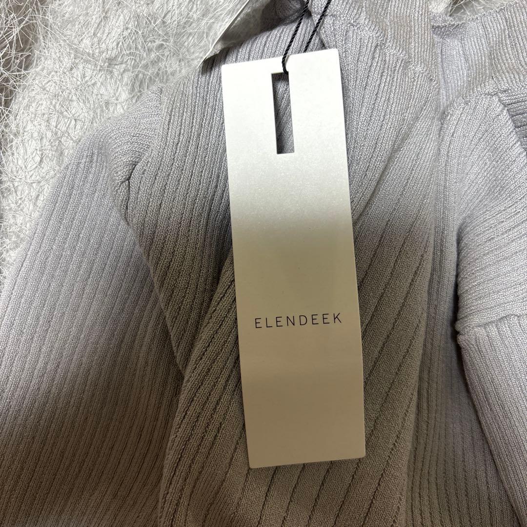 新品　ELENDEEK 切り替えニットワンピース　マキシ丈　フレア ロング