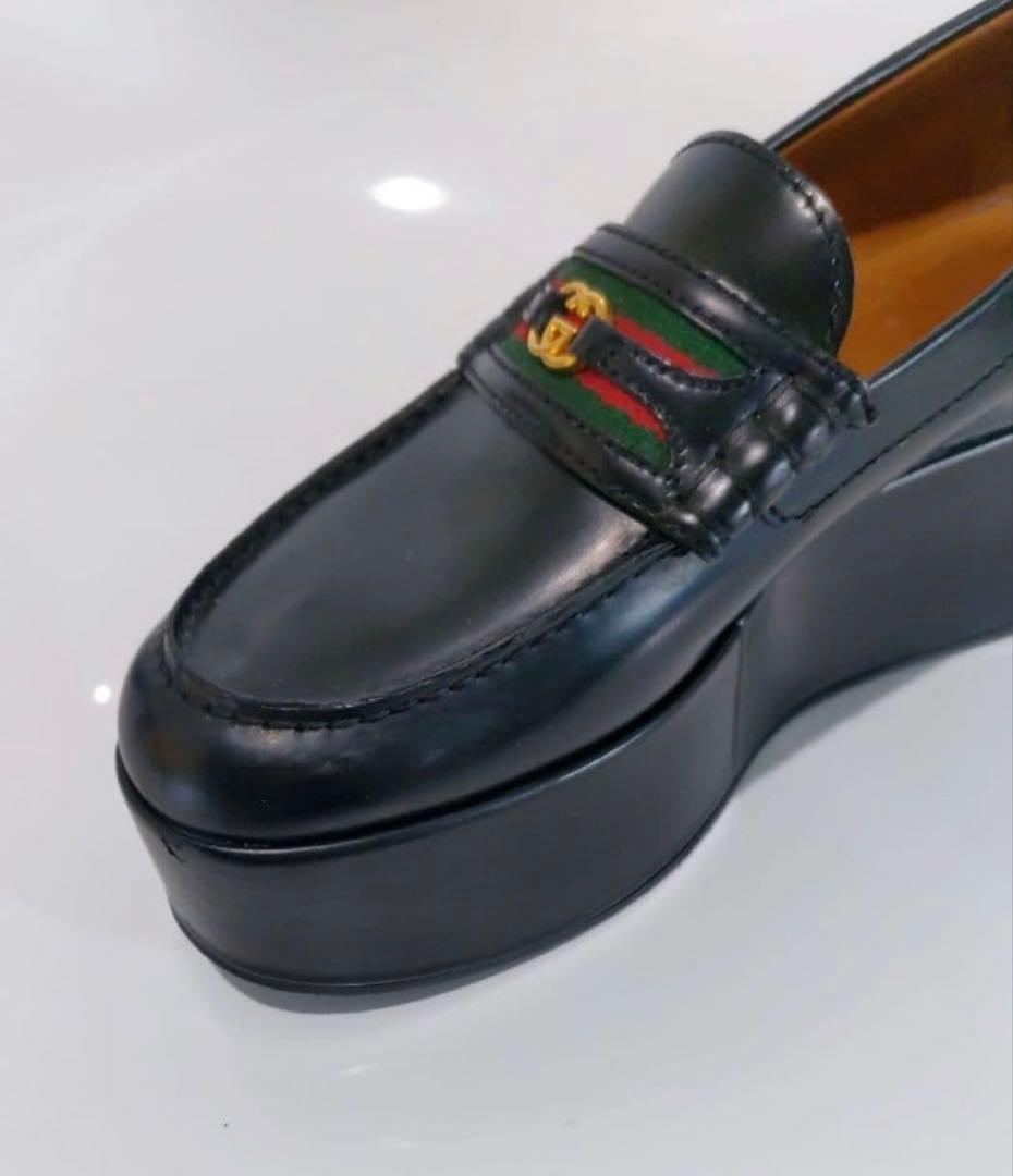 リ*ン様 GUCCI 厚底ローファー シェリーライン 35