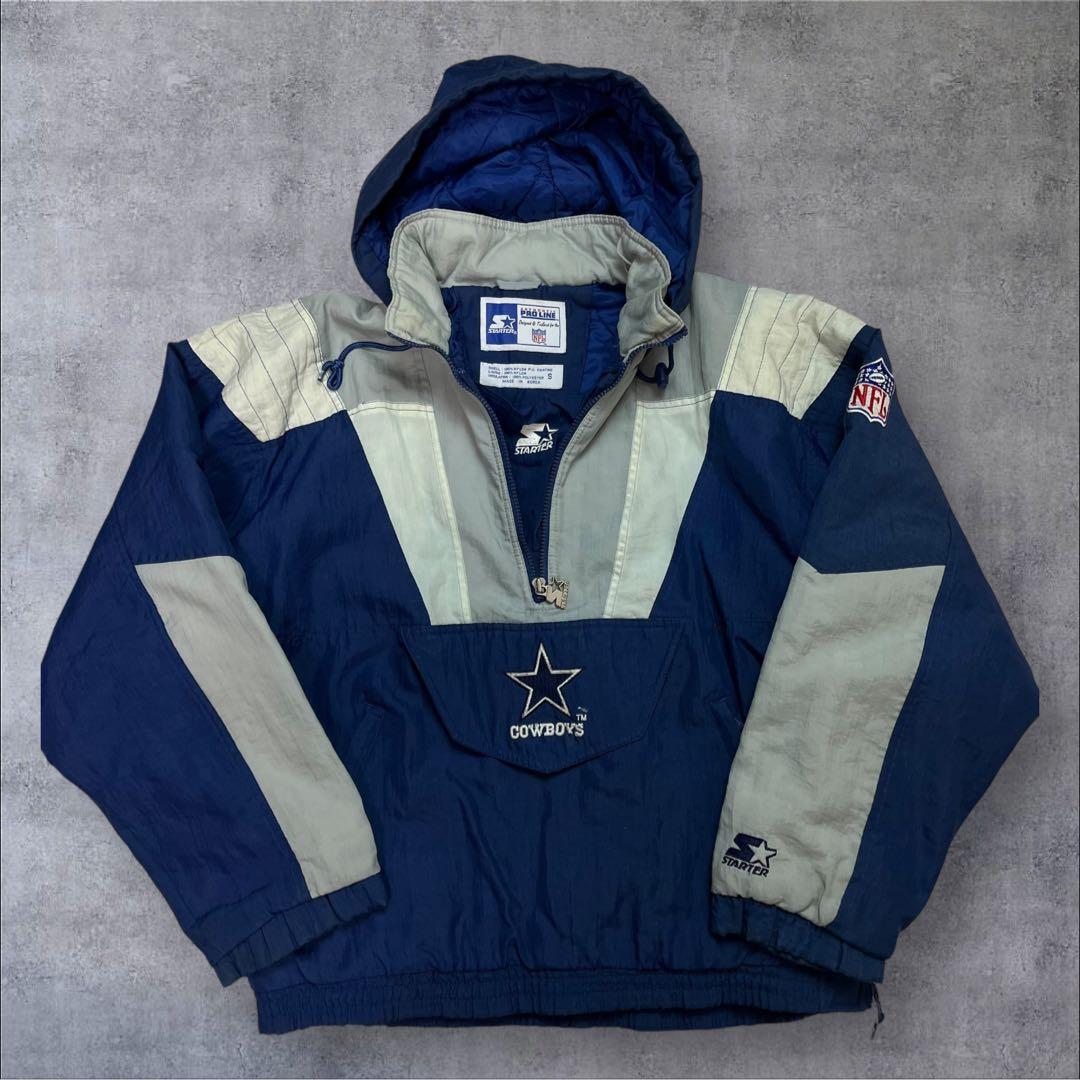90s STARTER NFL カウボーイズ 中綿 アノラックパーカー 刺繍ロゴ