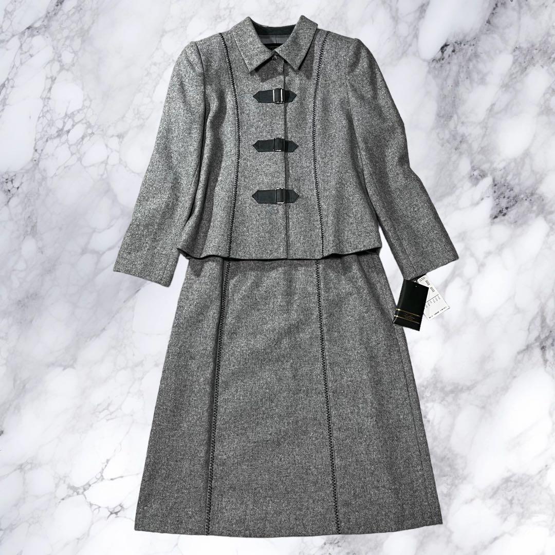 未使用タグ付き Leilian レリアン セットアップ スーツ アンゴラ ウール