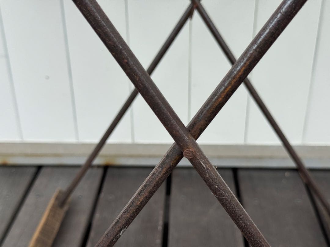 ヴィンテージ 昭和レトロ 古道具 折りたたみ木製トレイテーブル グレー