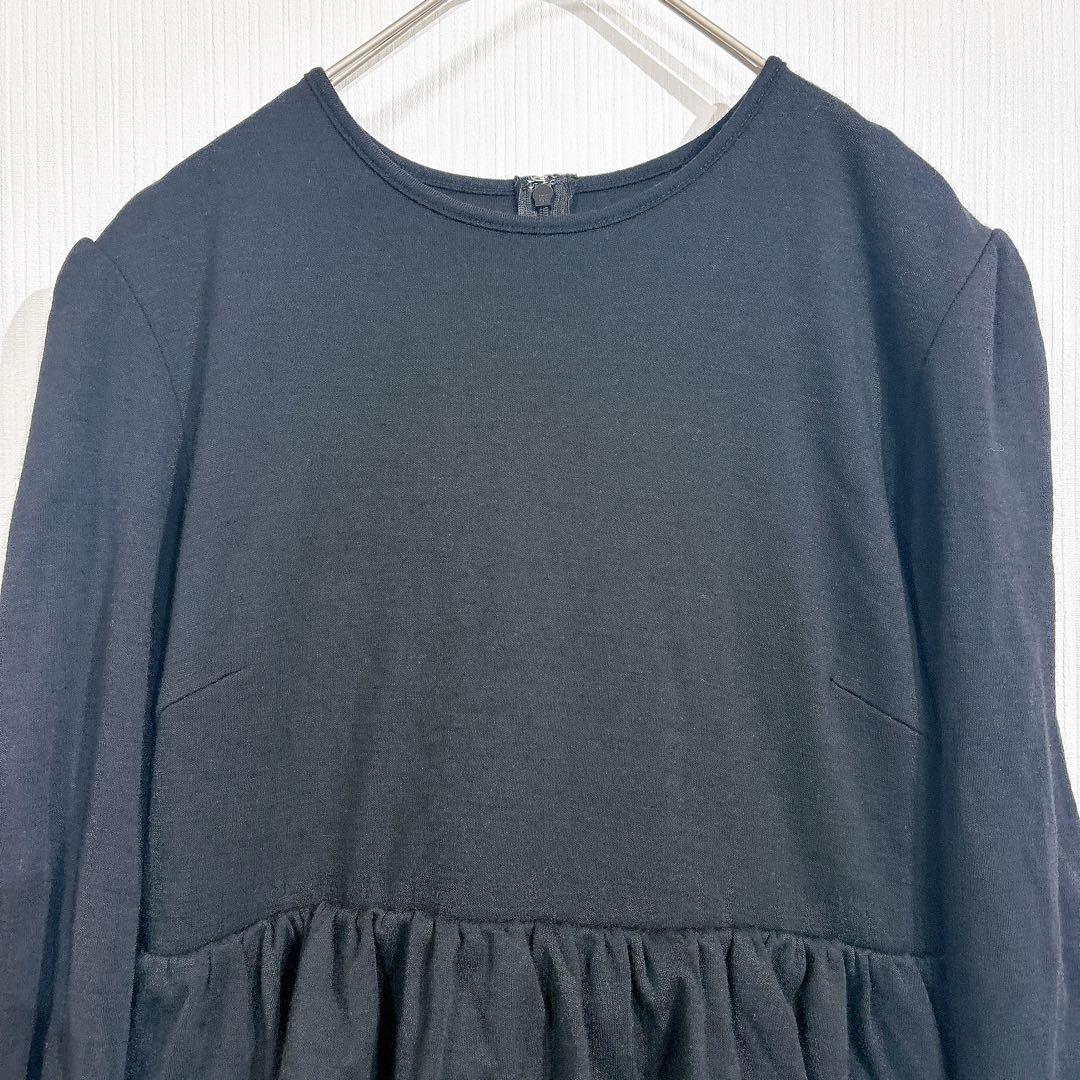 ボーダーズアットバルコニー ティアード ウール ブラウス チュニック ブラック