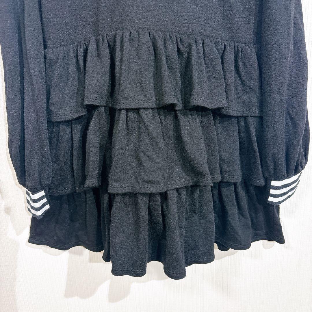 ボーダーズアットバルコニー ティアード ウール ブラウス チュニック ブラック