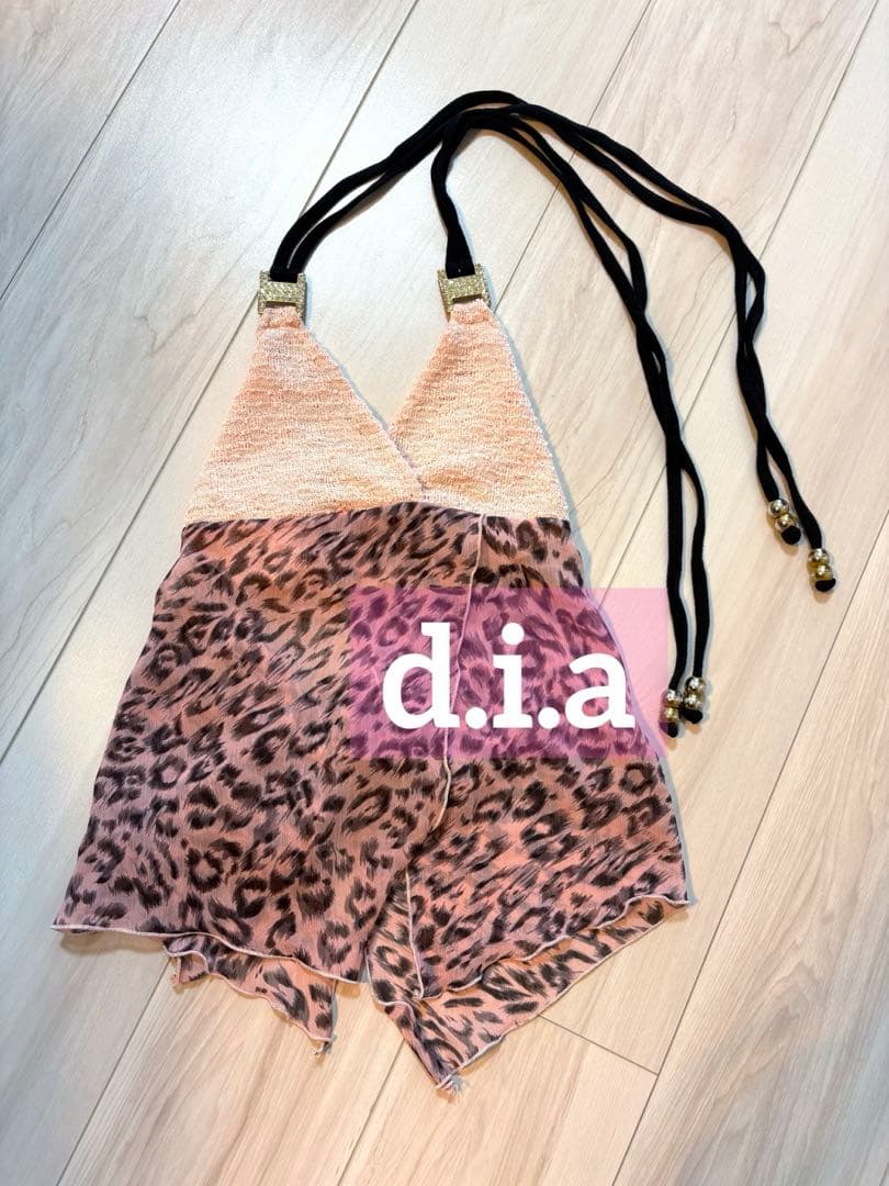 絵里　d.i.a ダイヤ　レオパード柄 ピンクキャミソール