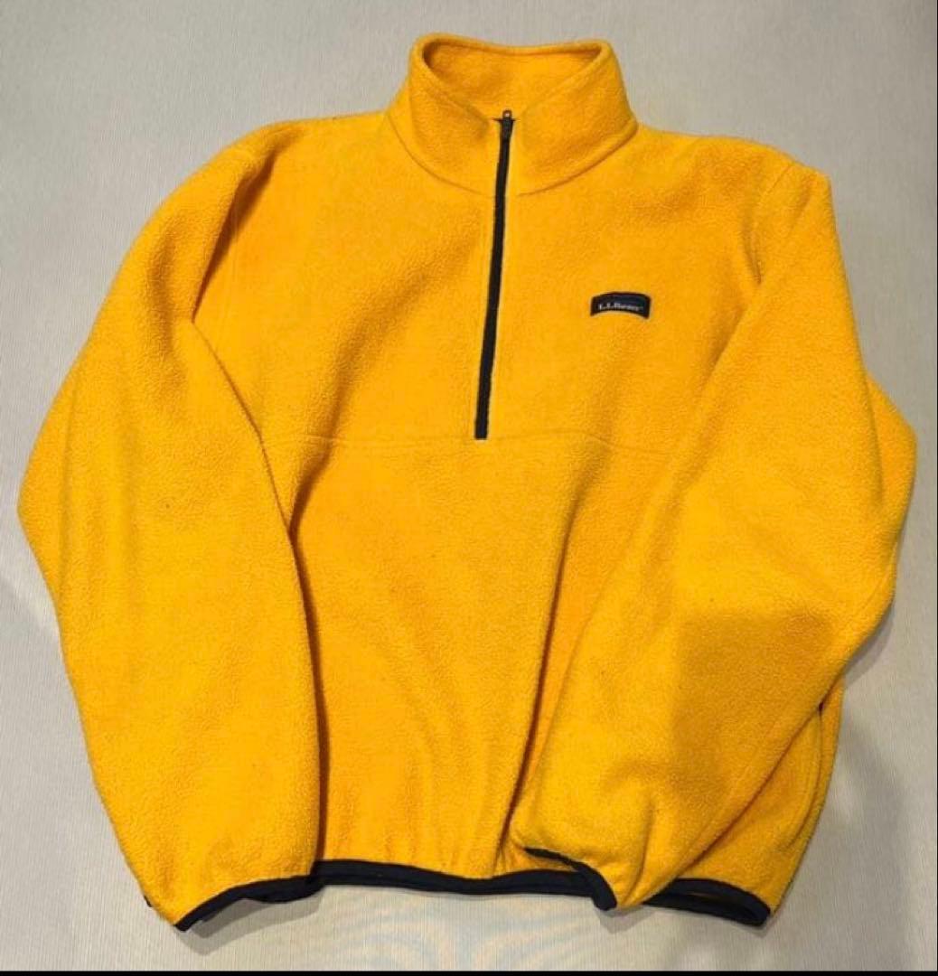 us購入　LL Bean フリース　シンチラ　スナップT イエロー　M L 美品