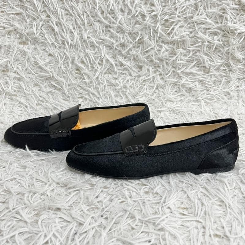 極美品 TOD’S ローファー ハラコ ブラック モカシン 36.5