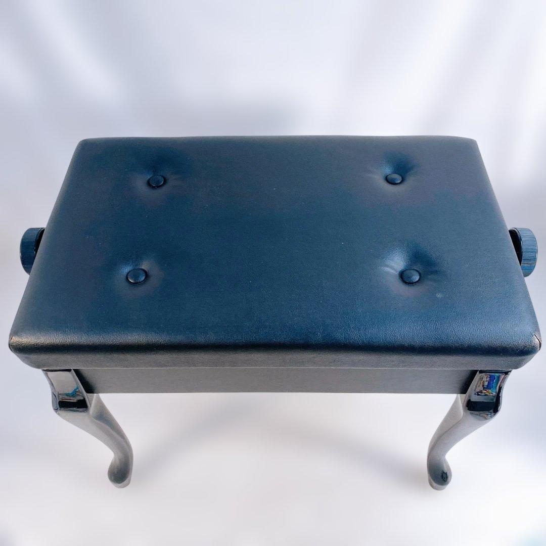 ピアノ椅子　猫足　レザー　高さ調整付き