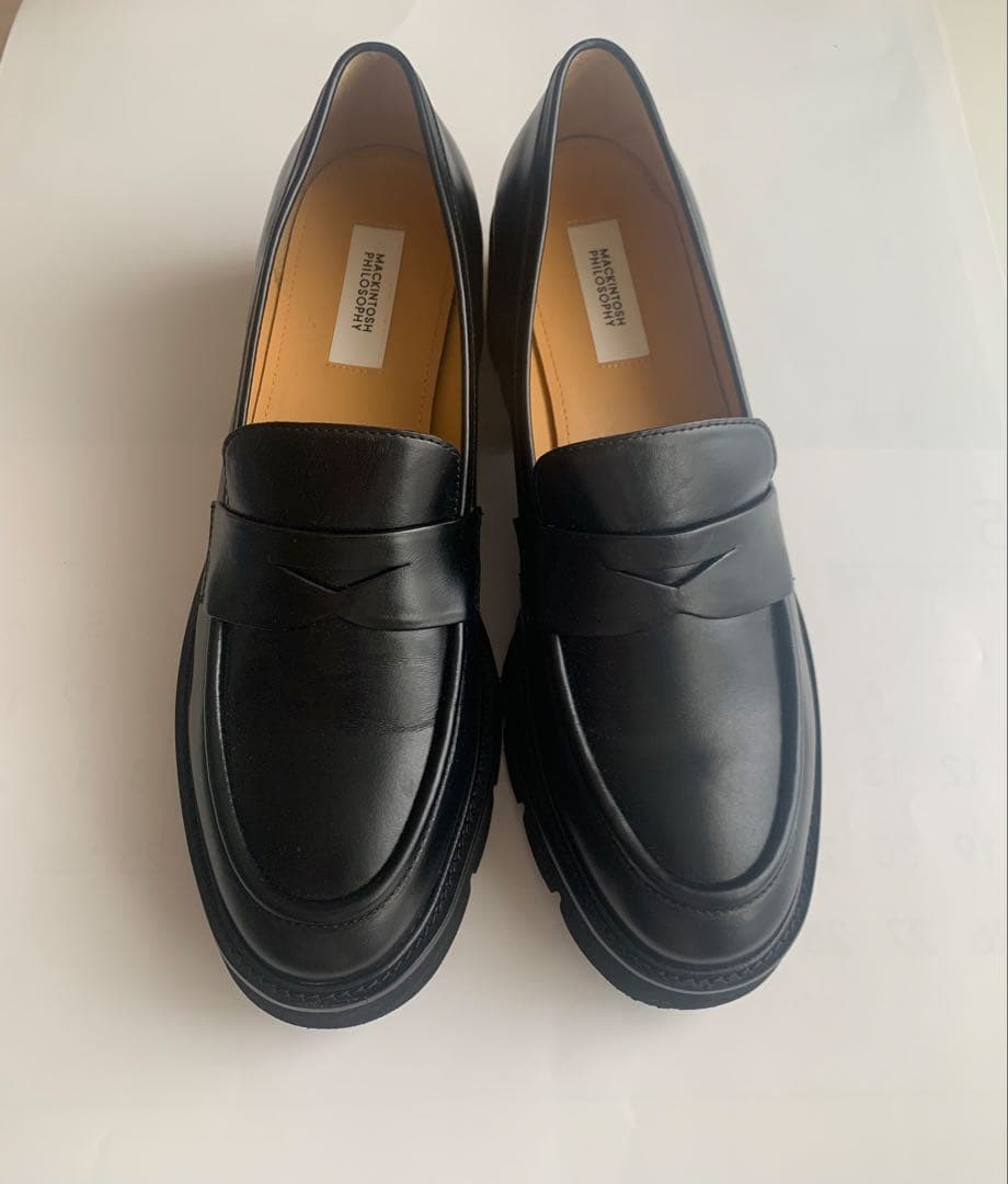 Macintosh ブラックレザー ローファー　　25㎝