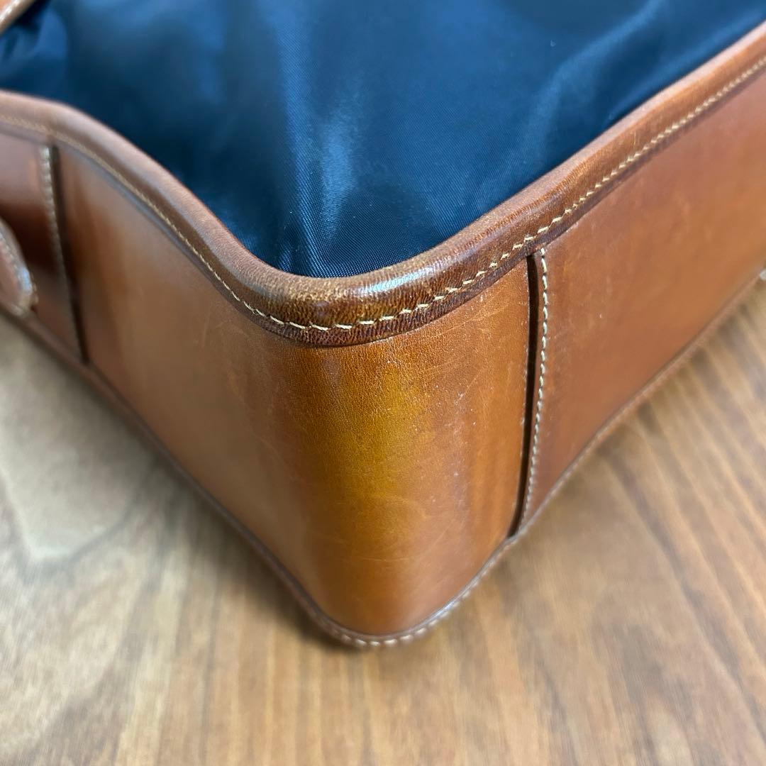 【美品】Felisi フェリージ8637/2 バッグ　ネイビー&ライトブラウン