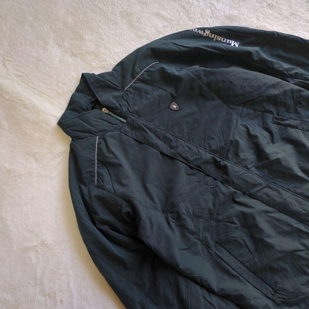 マンシングウェア ナイロンジャケット ゴルフウエア ダウン 中綿 深緑 メンズ