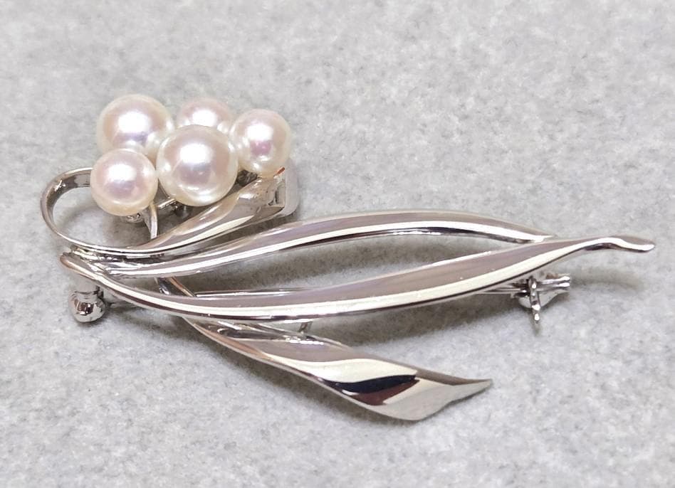 MIKIMOTOミキモト SV あこや真珠ブローチ パール 本真珠　42034