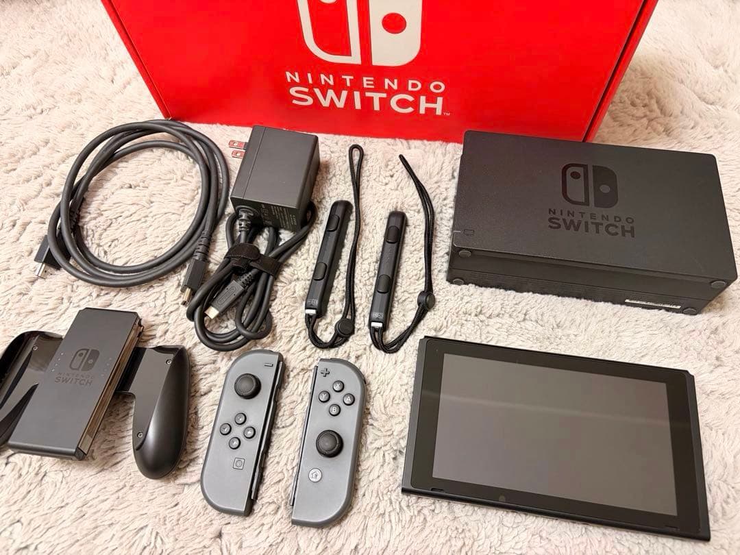 Nintendo Switch グレー 本体 完品 SDカード256GB付き