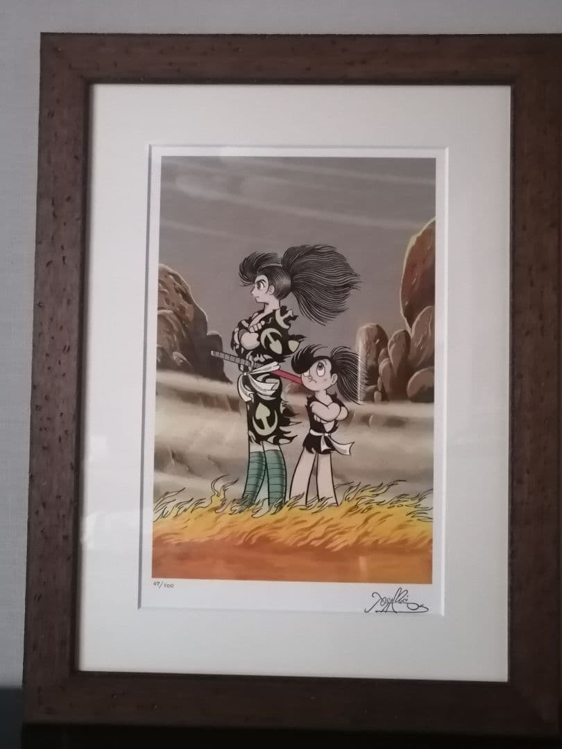 ★手塚治虫『どろろ』百鬼丸　複製原画。【保証書付き】かなり大きな作品です。