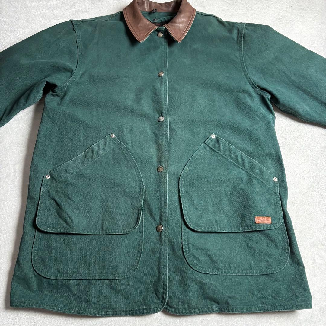 90s USA製 ウールリッチ　ハンティングジャケット　ライナー付き　レザー襟