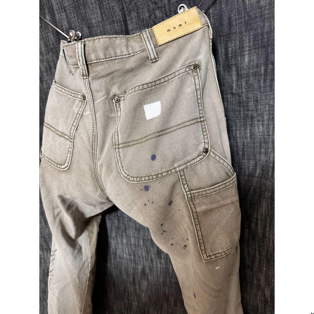 mnml ペイント ブーツカットパンツ 再構築 ペンキ ドッキング チノ ワーク