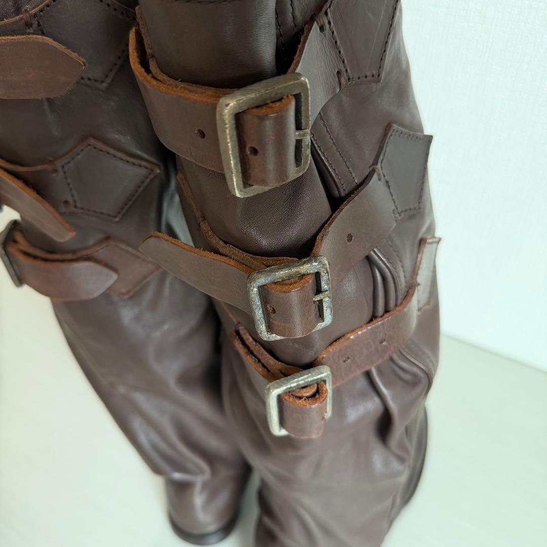 希少　zucca　ズッカ　ナウシカブーツ　ベルトパンツブーツ　ダークブラウン　L