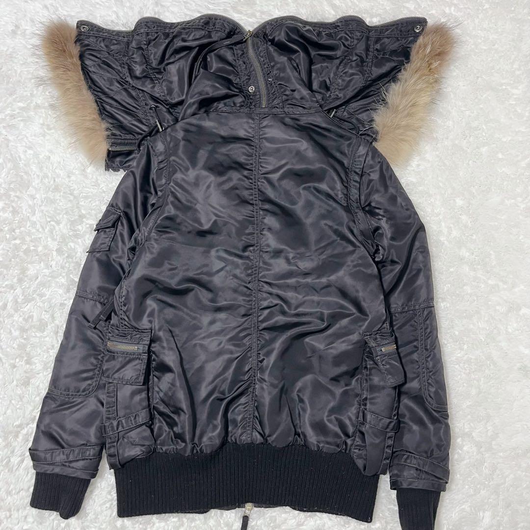 AVIREX N-2B フライトジャケット 黒 ファー 2WAY 短丈 y2k