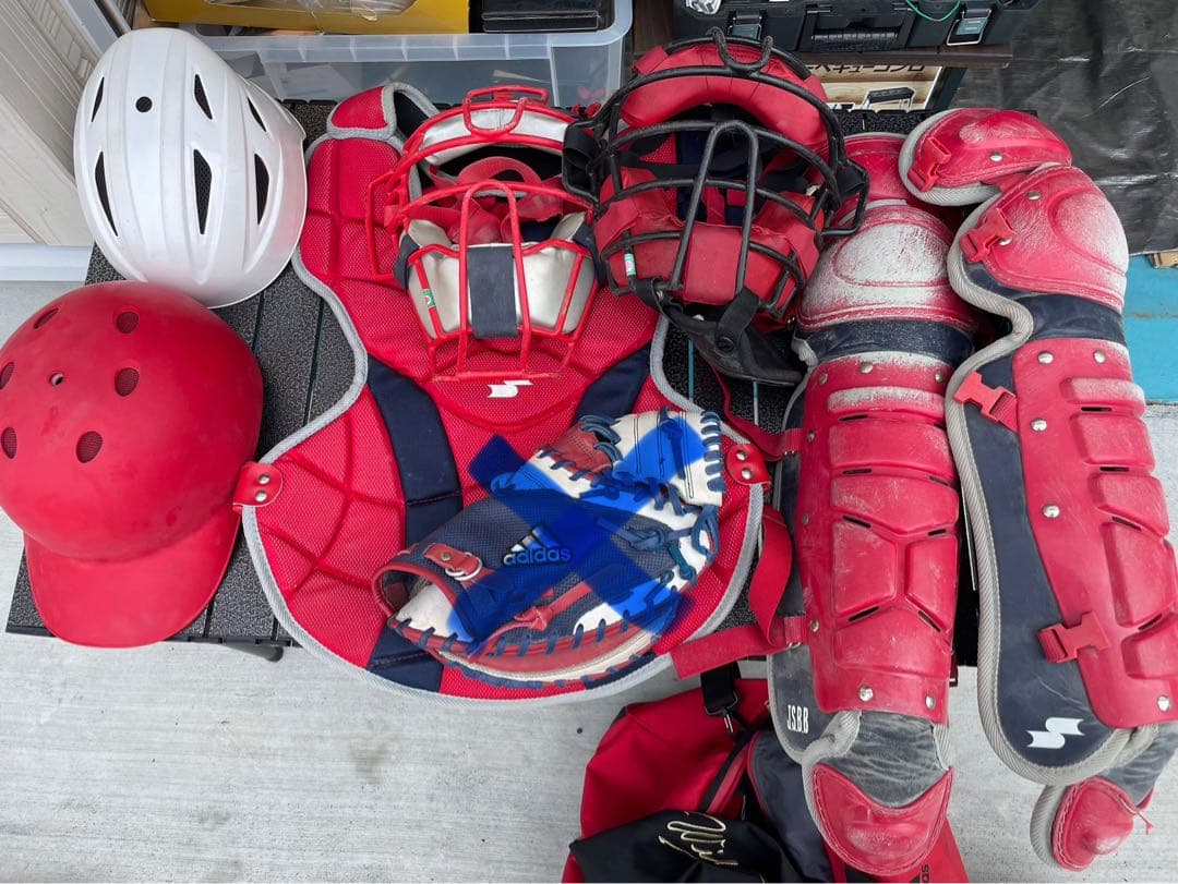 チーム立ち上げ検討中の方 ＳＳＫのキャッチャー用防具一式 レッド