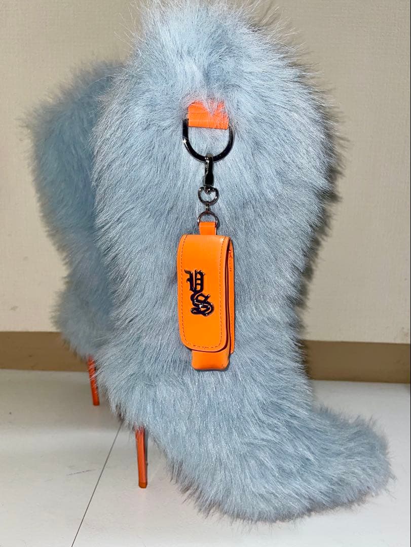 YELLO BLAQUEE SHORT BOOTS ファーブーツブルー