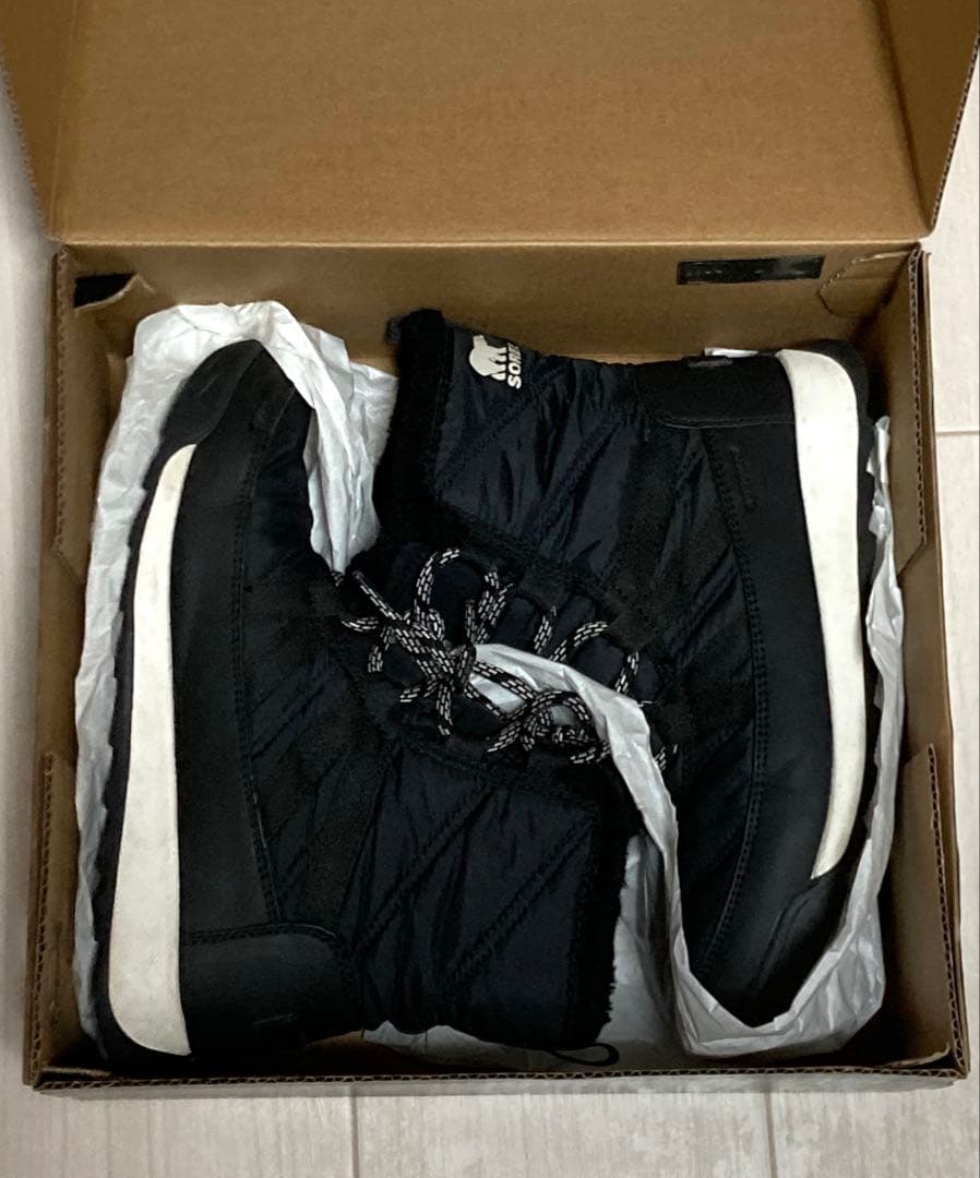 【SOREL】スノーブーツ ホワイト&ブラック　レディース　24cm サイズ7